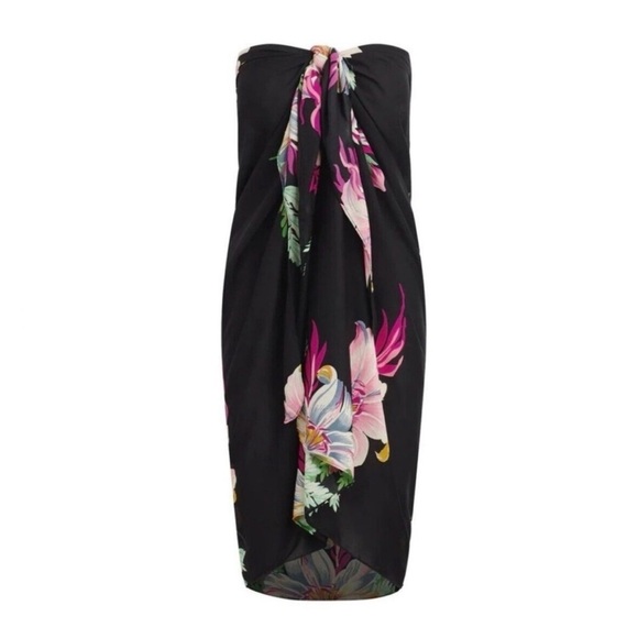 Walter Baker Floral Paradise Sarong Grand Magnolia Scarf Dress Skirt One Size - Picture 4 of 9